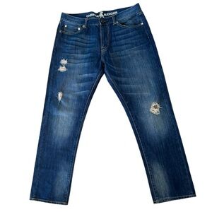 Christian Audigier Vtg Y2K Straight Jeans Distressed Zipper Pocket Never Worn